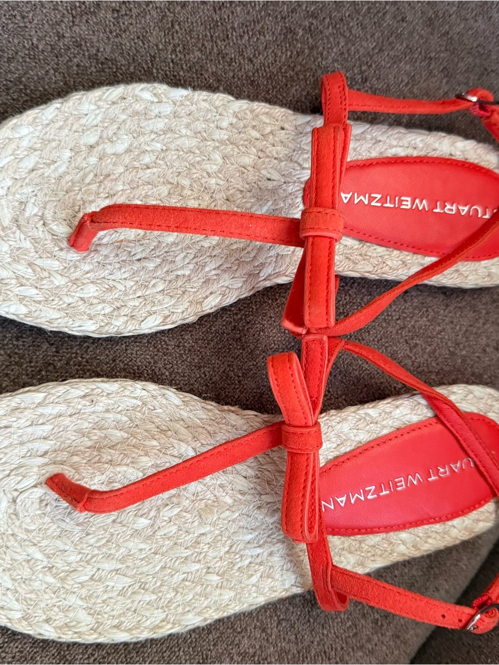 Stuart Weitzman Coral Bow Thong Espadrille Sandals - Picture 5 of 9